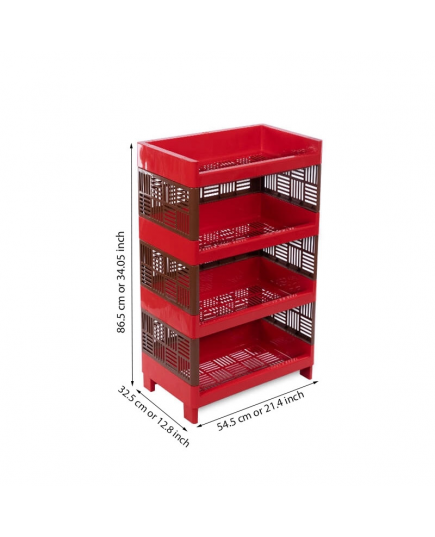 RFL 4 Step Shulov Lion Two Color Fence Rack - Red & Brown - SmileCart
